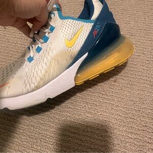 Nike Air Max 270 Men’s Sneakers | Size 9 | White Blue Yellow | Read Description